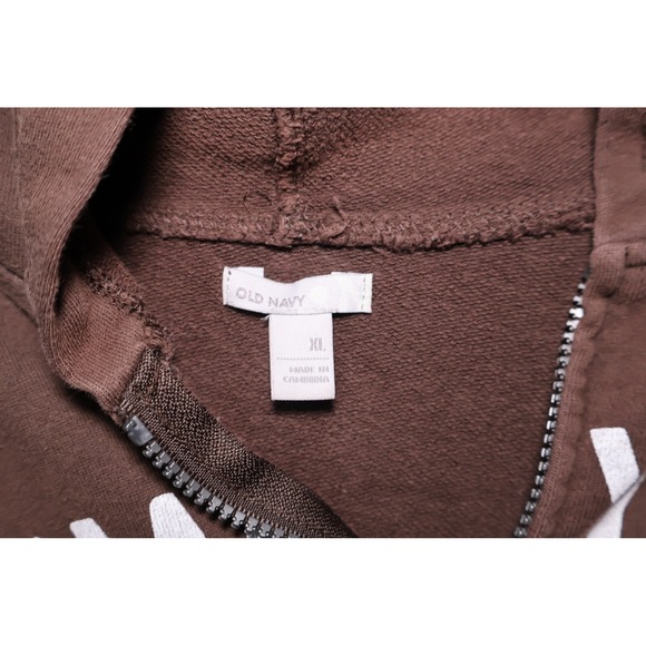 Old Navy Womens Brown New York Graphic Full Zip Hoodie Sweatshirt XL - Picture 3 of 4